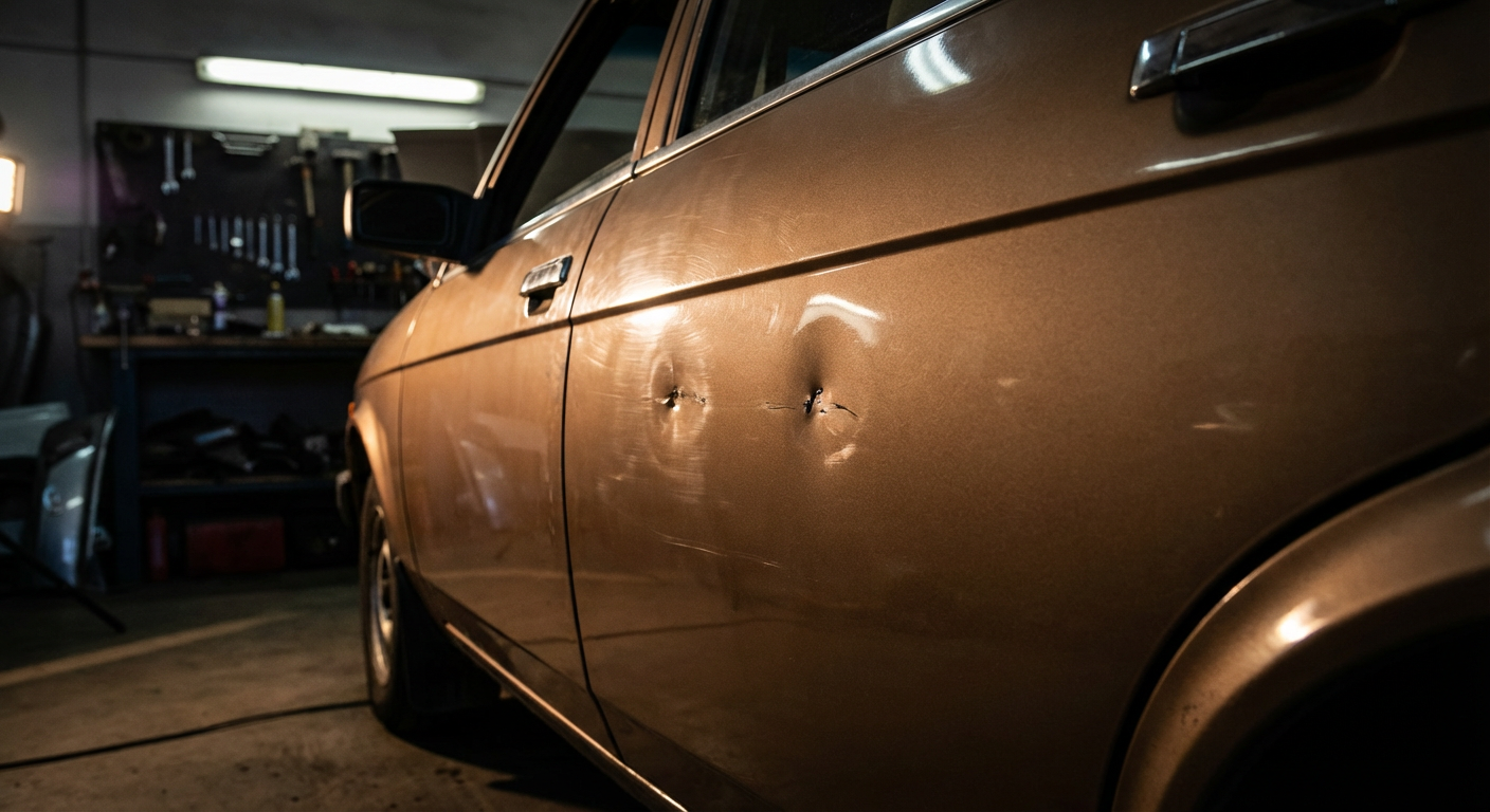 Door Ding Removal — Passenger Side — before repair