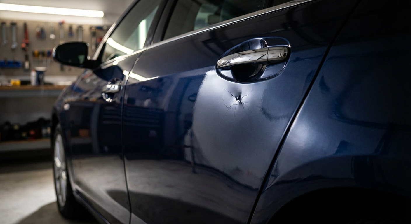 Door Ding Removal — Rear Door — before repair