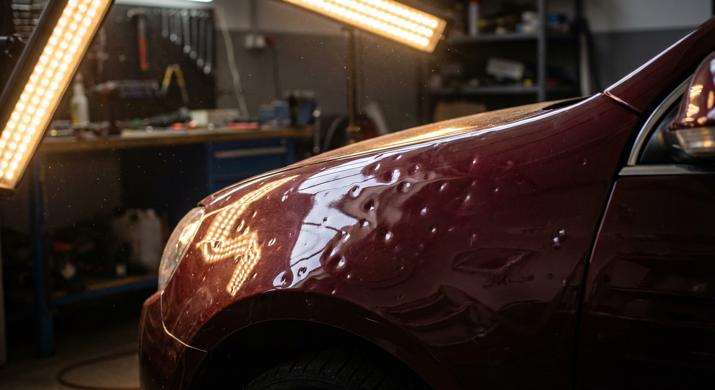 Hail Damage Repair — Front Fender — before repair