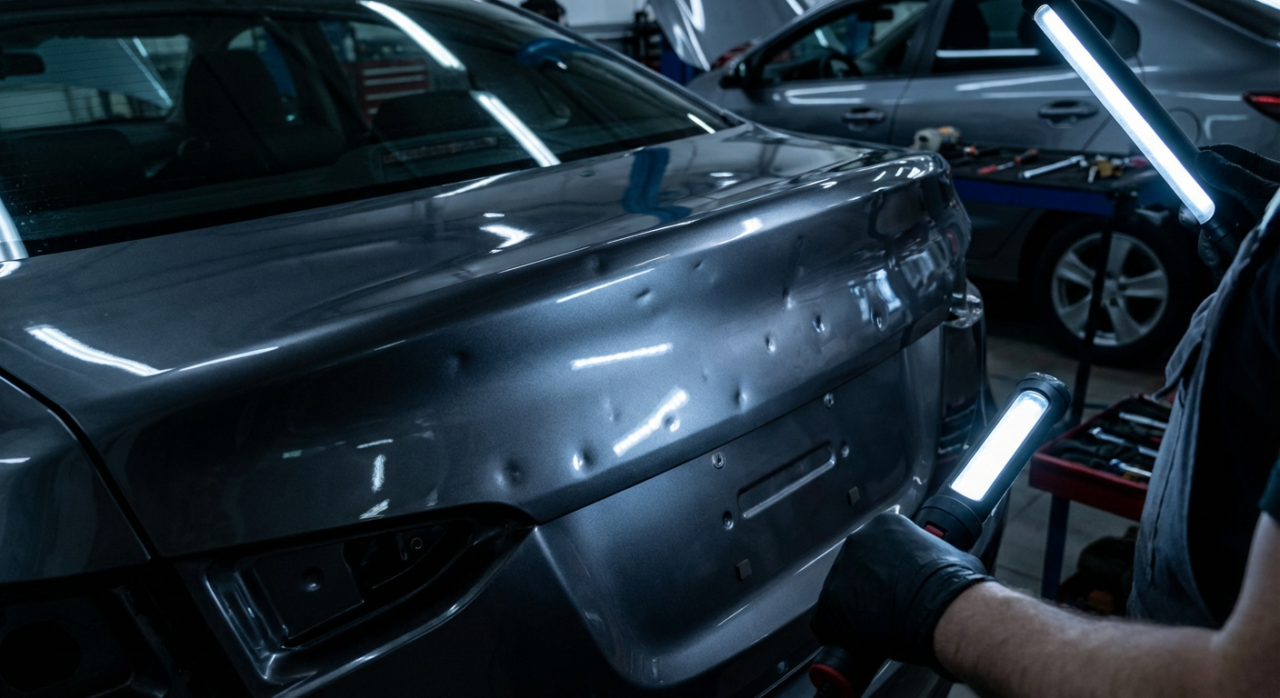 Hail Damage Repair — Trunk Lid — before repair