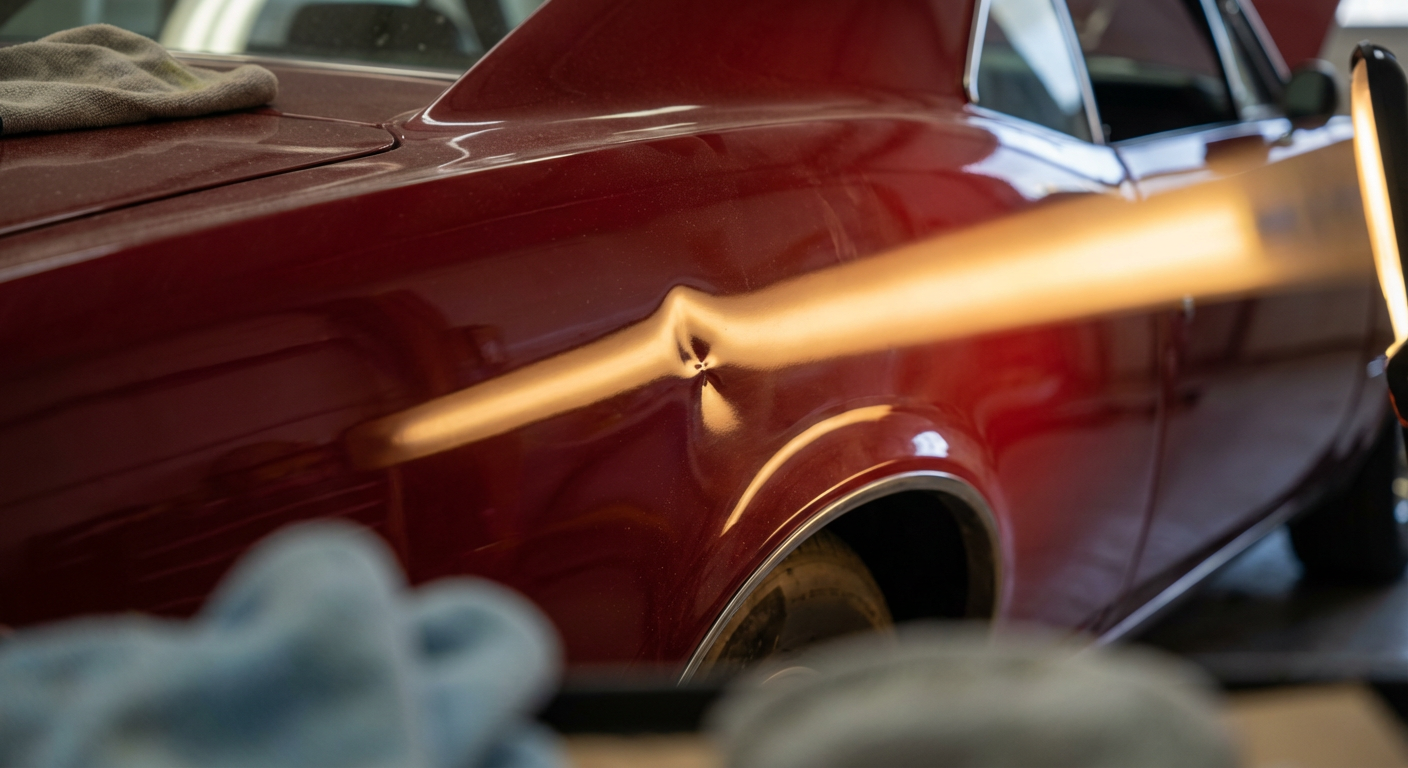 Door Ding — Rear Quarter Panel — before repair